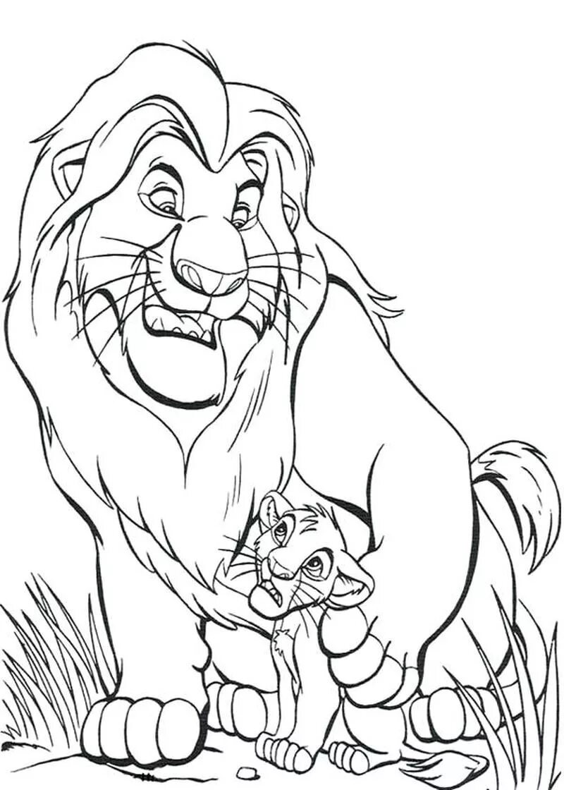 Раскраска король лев распечатать Lion King Pride Rock Coloring Page  Leon para colorear, Dibujo