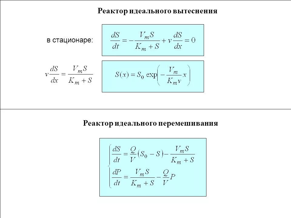 Модели идеальных реакторов