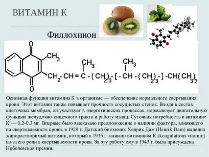 Роль витамина k