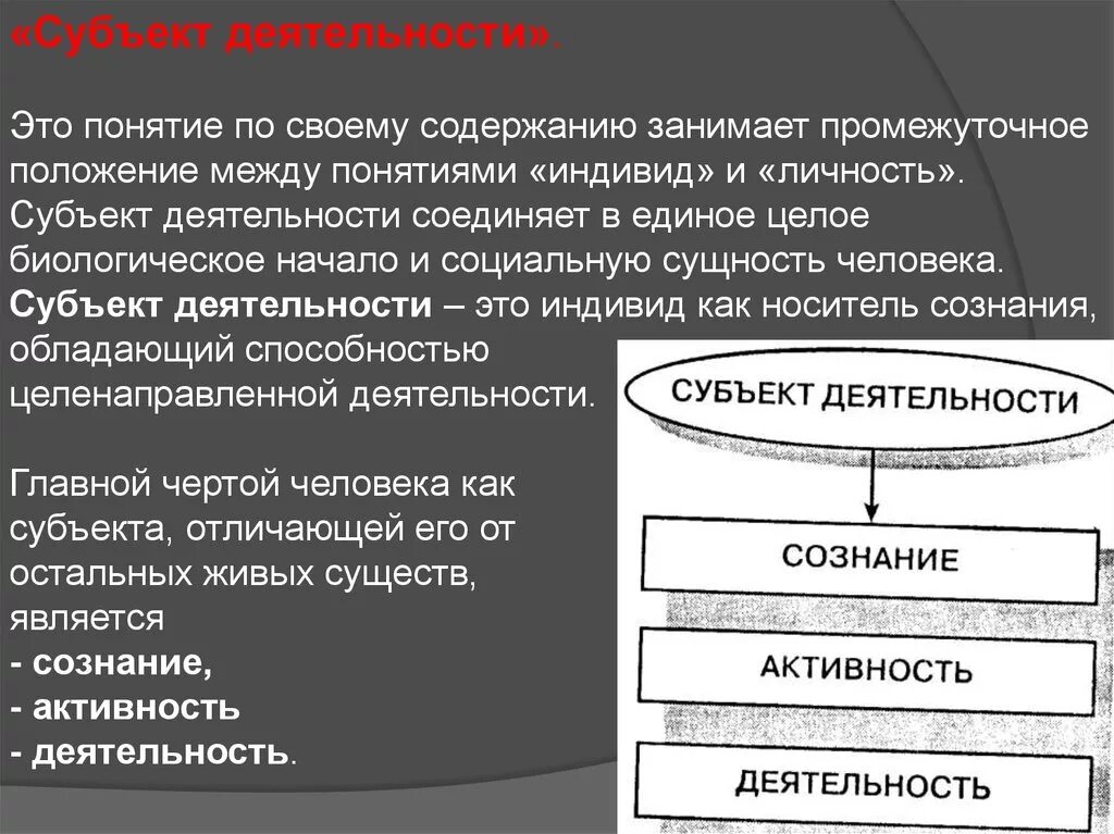 Соотношение понятий индивид субъект личность индивидуальность. Индивид личность субъект деятельности. Личность это субъект деятельности. Личность, субъект деятельности, индивидуальность..