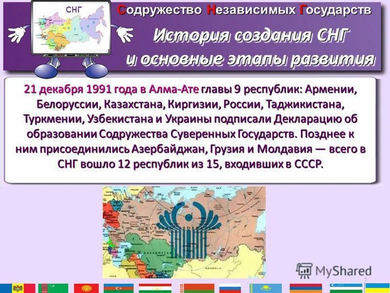 Содружество независимых государств. 21 Декабря 1991. СНГ история развития. Содружество суверенных государств. Статус независимых государств