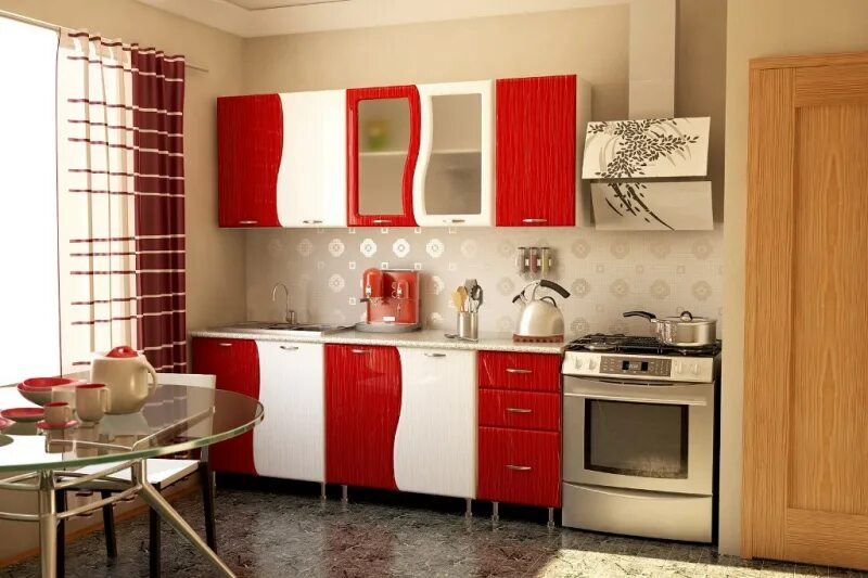 Кухня 1м. Кухня страйп 2000 мм. Кухонный гарнитур красный с белым. Красные кухни. Кухонный гарнитур волна.