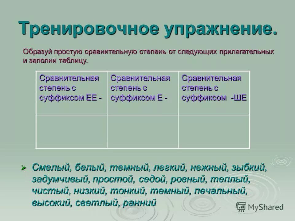 Степени прилагательных в русском языке упражнения. Степени сравнения прилагательных упражнения русский язык. упражнения на образования сравнительных степеней прилагательных.