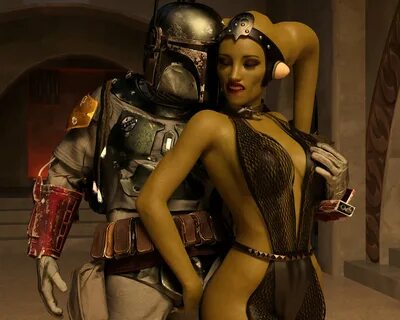 boba fett, oola, star wars, breast grab, breast squeeze, breasts, dancer, d...