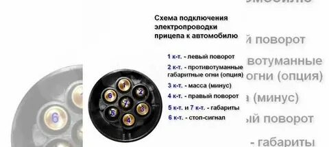 Схема подключения прицепа легкового 7 проводов