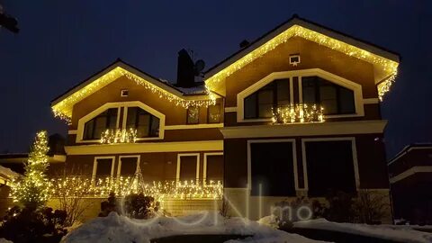 Подсветка карниза дома