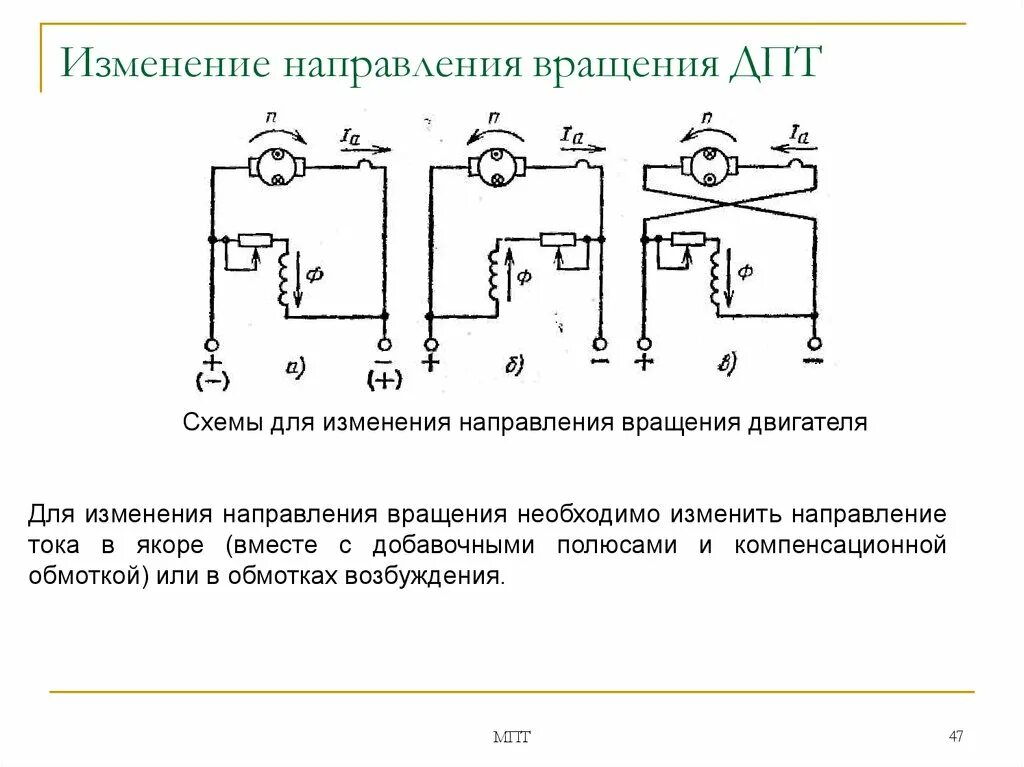 Как меняется направление тока. Как поменять вращение электродвигателя постоянного тока. Реверсирование электродвигателя переменного тока. Схема изменения направления вращения трехфазного электродвигателя. Как изменить вращение двигателя постоянного тока.