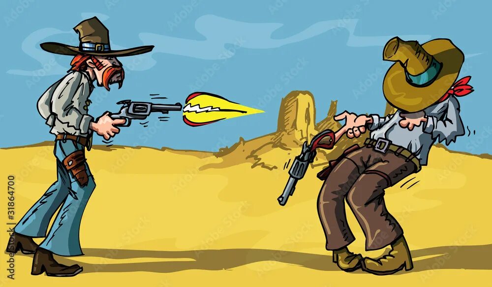 Перестрелка ковбоев. Дикий запад дуэль ковбоев. ковбой карикатура. ковбой в пустыне.