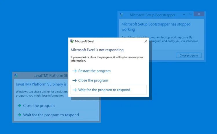 Setup ms. Microsoft setup bootstrapper. not responded монитор. not responding. program is not responding.