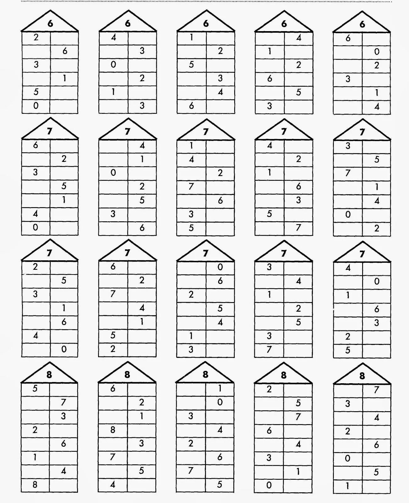 Карточки состав чисел 11 20 распечатать. Числовые домики состав числа до 10. Состав числа 10 числовые домики. Состав числа 4 Узорова Нефедова. Математика 1 класс состав числа домики.