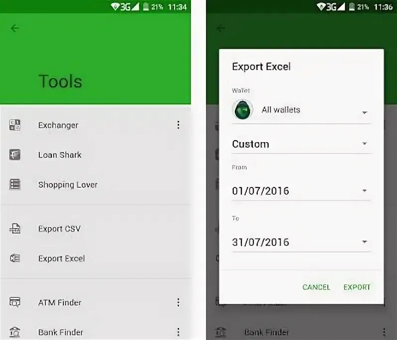 Export tool