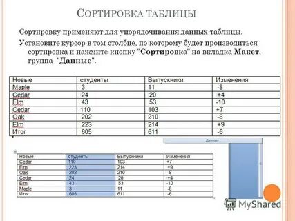 Электронные таблицы установите соответствие