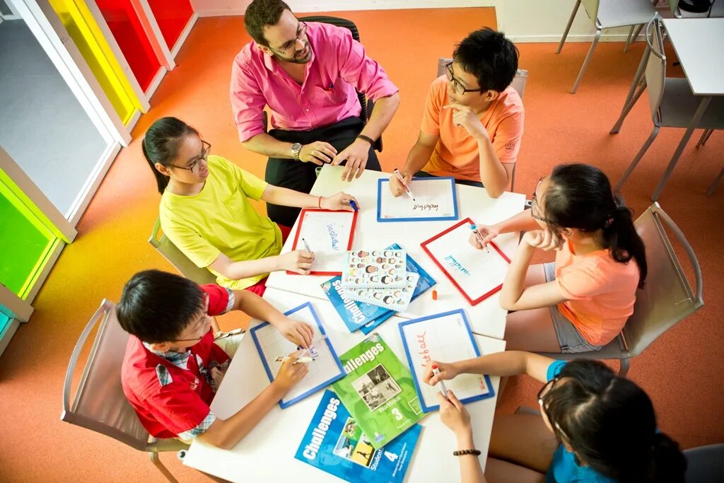 Way of teaching. Projects at school. английский урок дети вид сверху. community language teaching activity. работа activity.