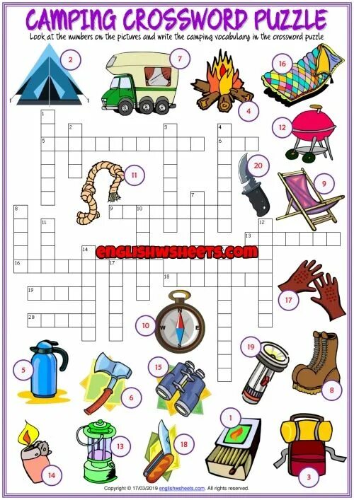 Кроссворд по английскому camping. Задания camping. Задания camping. Camping equipment worksheets. Слова на тему кемпинг на английском.