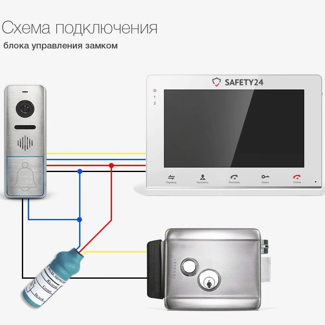 Видеодомофон с электромагнитным замком. Схема подключения домофона с электромеханическим замком Тантос. Монитор вызывная панель замок электромеханический схема подключения. Расключение видеодомофона с электромеханическим замком. БУЗ схема подключения к электромеханическому замку.