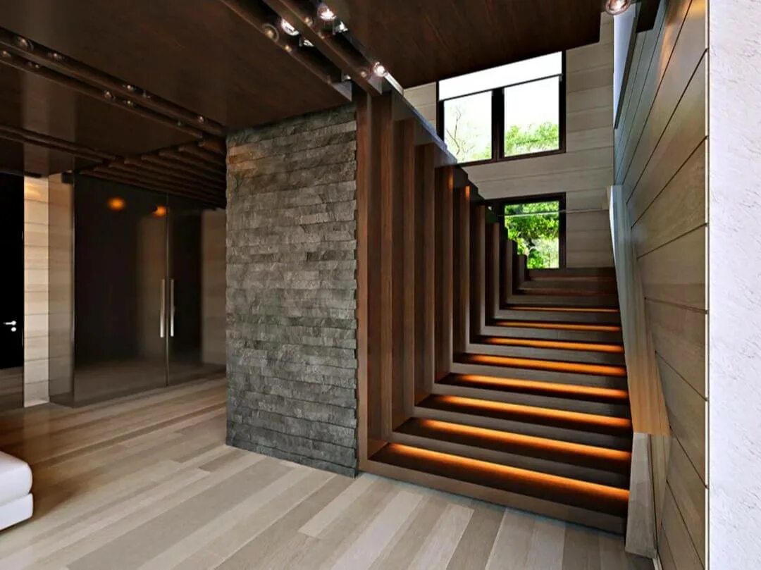 Монолитные решения. Планкен ДПК. Современная лестница в частном доме. Дизайн домов. Современные лестницы в интерьере.