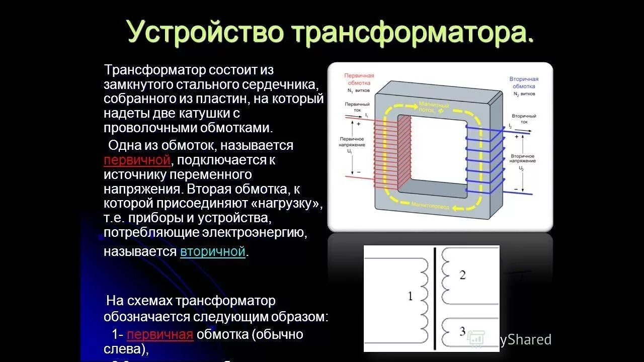 Обмотки измерительного трансформатора