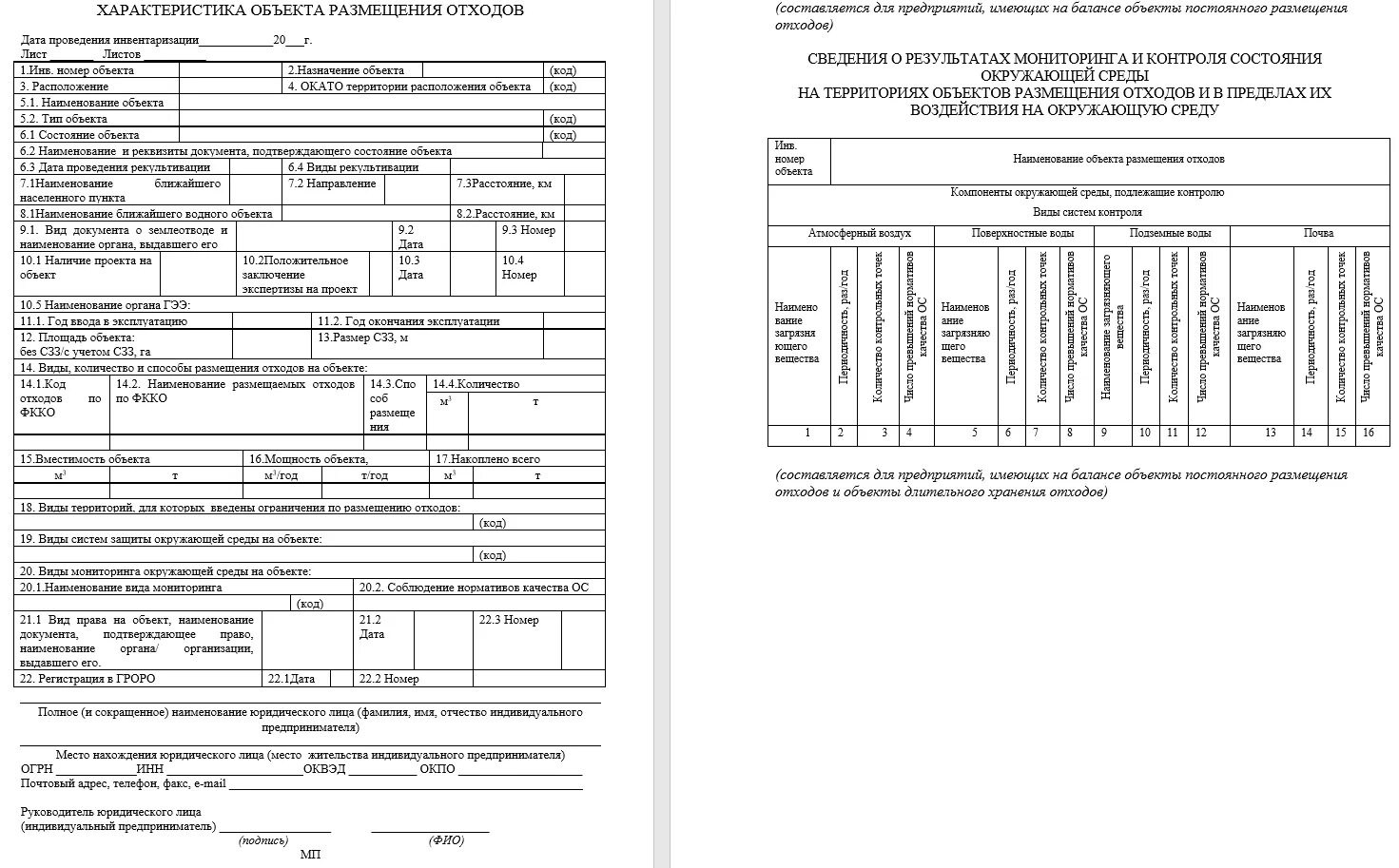 Образец характеристики объекта. Характеристика объекта размещения отходов. Характеристика объекта размещения отходов пример заполнения. Объекты размещения отходов примеры. Сведения об объекте образования отходов.