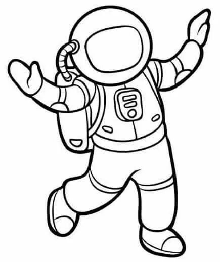 Космонавт раскраска для детей распечатать Astronaut Thin Line Icon. Spaceman Vector Illustration Isolated on White Stock V