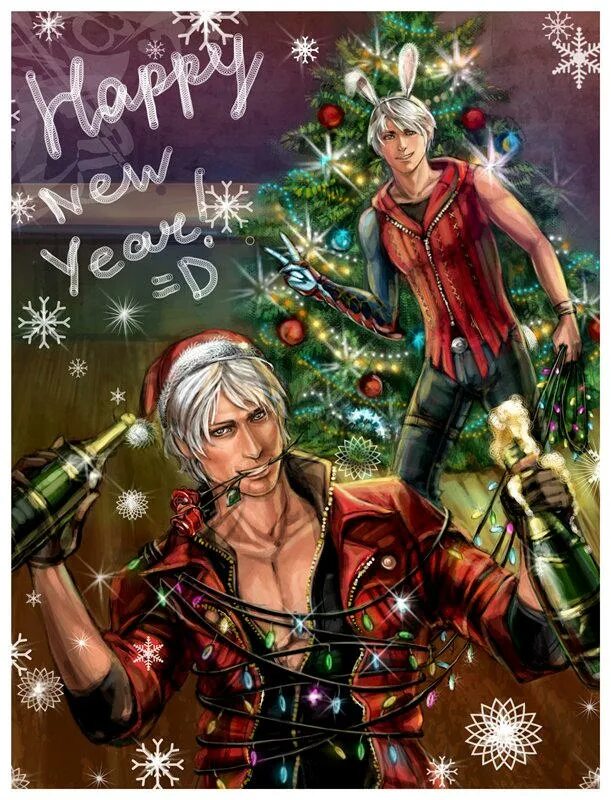 Новый дмс. Devil May Cry Dante Christmas. DMC новый год. Devil May Cry новый год. С новым годом DMC.