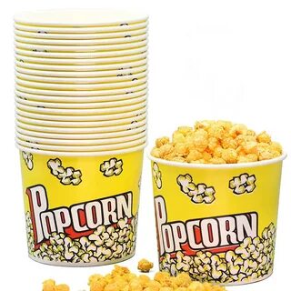 32 Oz Popcorn Boxes (44 Pack) Disposable Popcorn Buckets Classic Popcorn Cu...