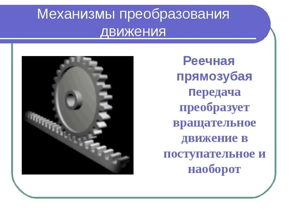 Какие механизмы вы знаете. Механизмы преобразующие вращательное движение. Реечный механизм преобразования движения. Виды передач. Механизм преобразования вращательного движения.