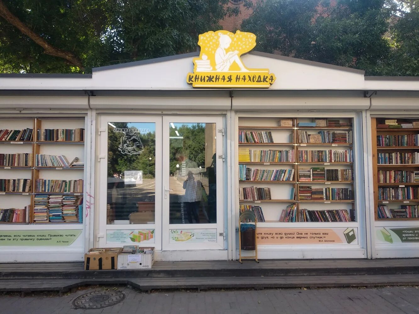 Панорама: Книжный развал. Книжная находка, букинистический магазин, Пушкинская у