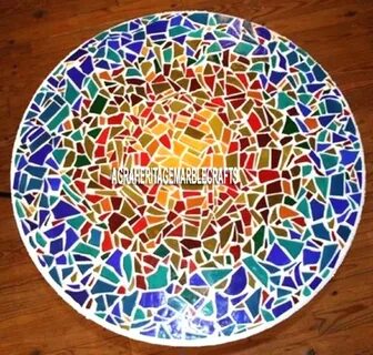 Marble Table Micro Multi Lapis Inlaid Furniture Mosaic Stone Garden Decor H...