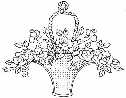 Корзина с цветами шаблон
