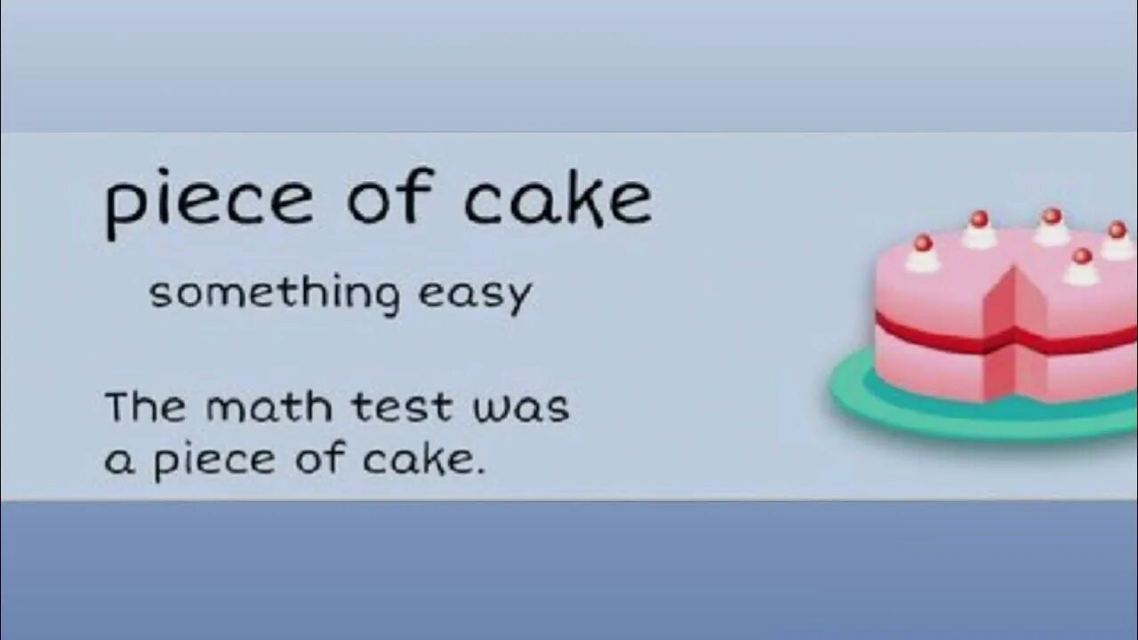 Что значит piece of cake. A piece of Cake идиома. It's a piece of Cake идиома. A piece of Cake идиома картинка. Идиомы в английском языке a piece of Cake.