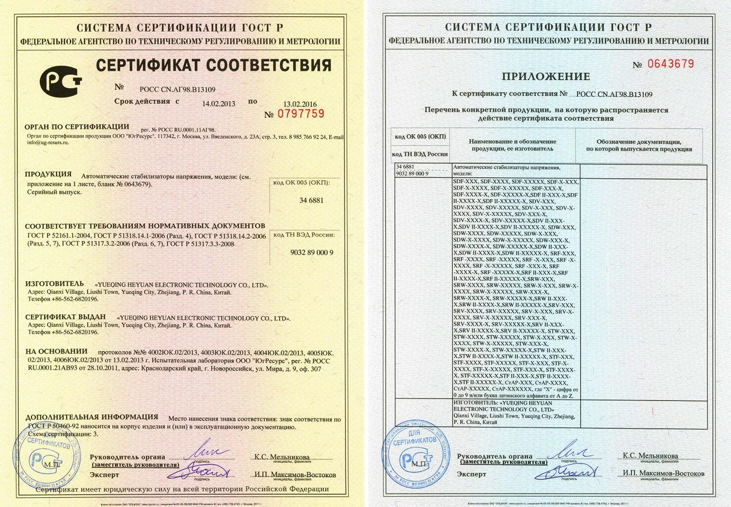 Дополнительная информация в сертификате