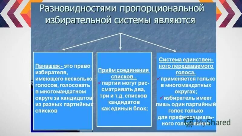 Виды избирательных