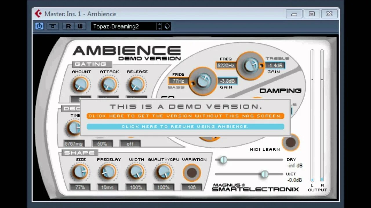 Aquatic ambience slowed reverb. Ambience VST. Reverb VST. Ambient Reverb VST. Smartelectronix ambience.