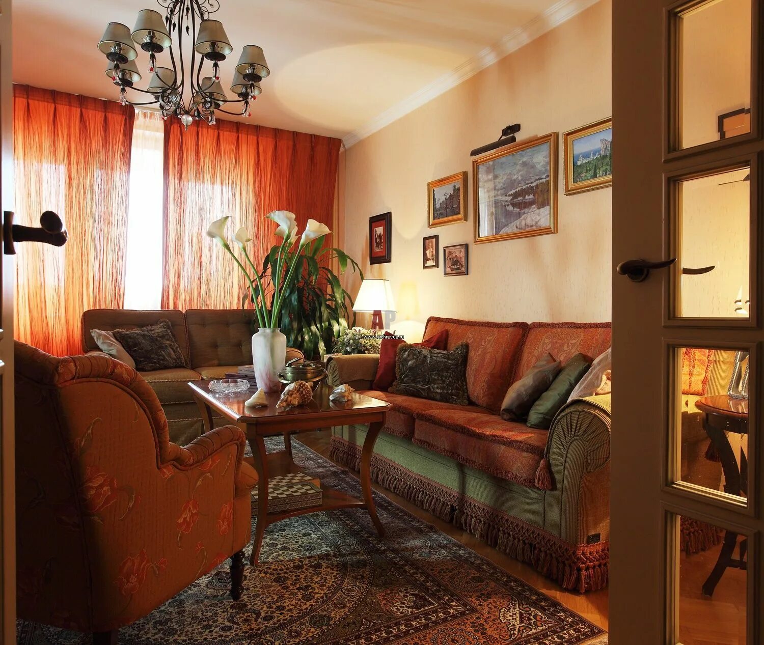 Pin by Susan on Petersburg home Coral living rooms, Living room orange, Brown an