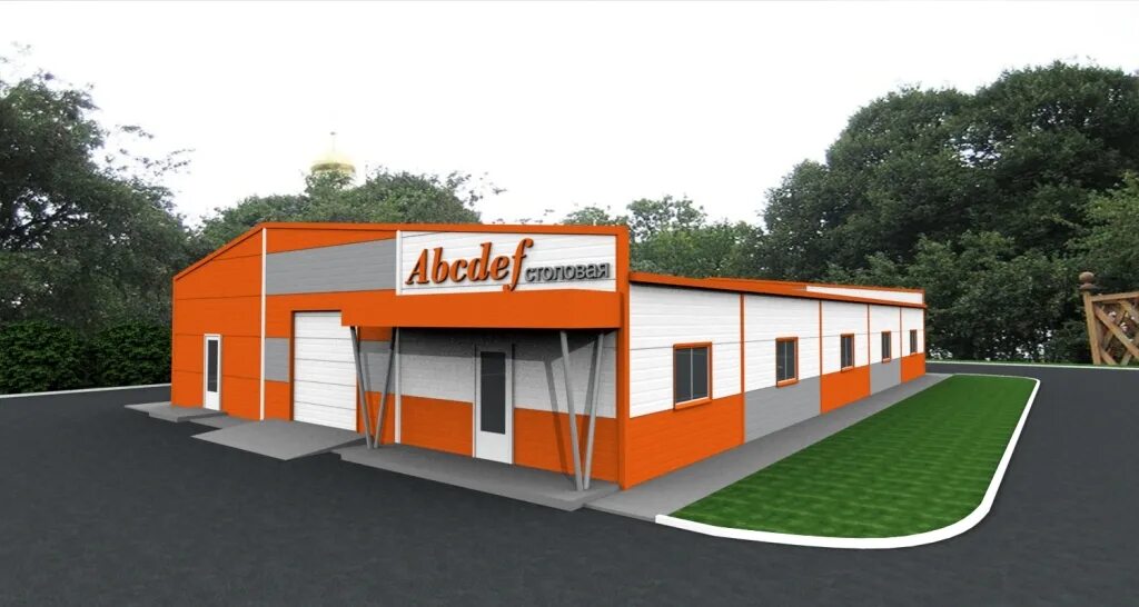 Одноэтажное здание из сэндвич панелей. Быстровозводимое здание 200м2. Модульный павильон. Проект магазина из сэндвич панелей. Быстровозводимые здания.
