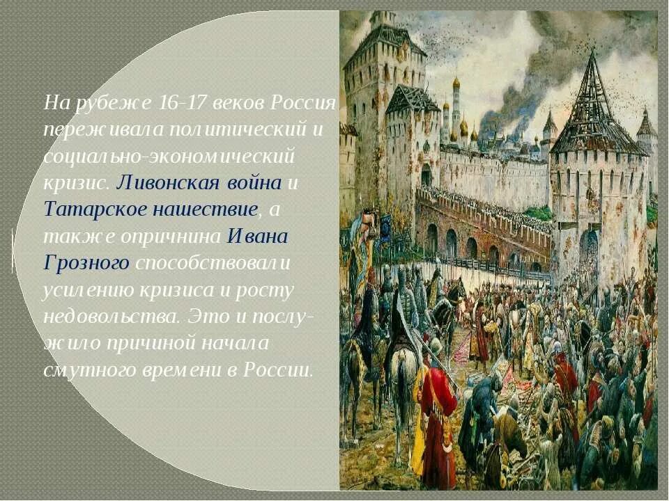 Смута 16 века. Россия на рубеже 16-17 веков. Смутное время. Исторические события в 16 веке. В начале 17 века против россии