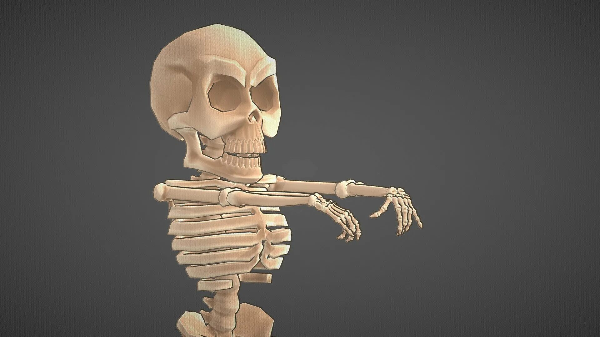 Low Poly Skeleton 3d model. Скелет Low Poly. Blender скелет. Skeleton 3d model.