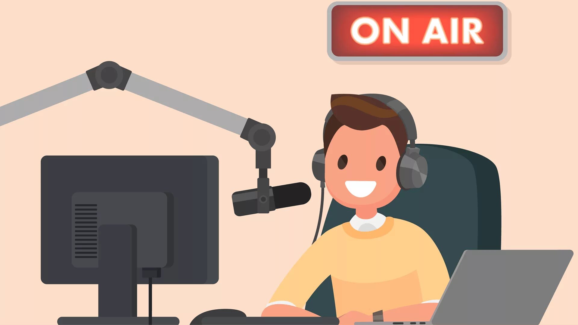 Radio programmes listening answers. Радиоведущий иллюстрация. человек радио. radio broadcast. радио ведущие вектор.