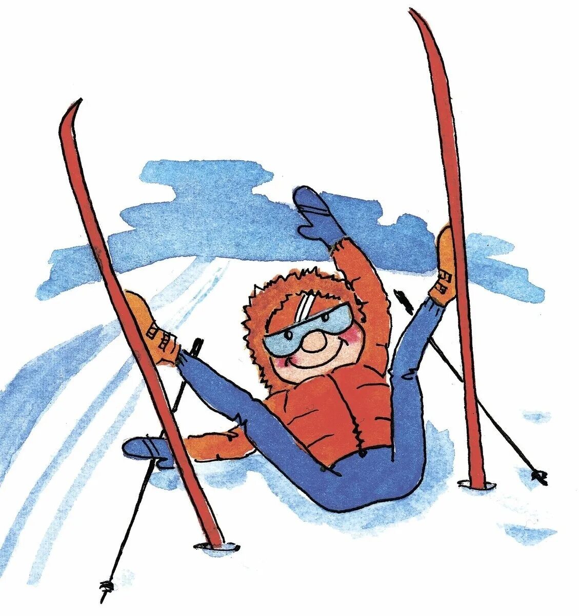 Веселый лыжник. Смешной лыжник. Покататься на лыжах. Веселая лыжница.
