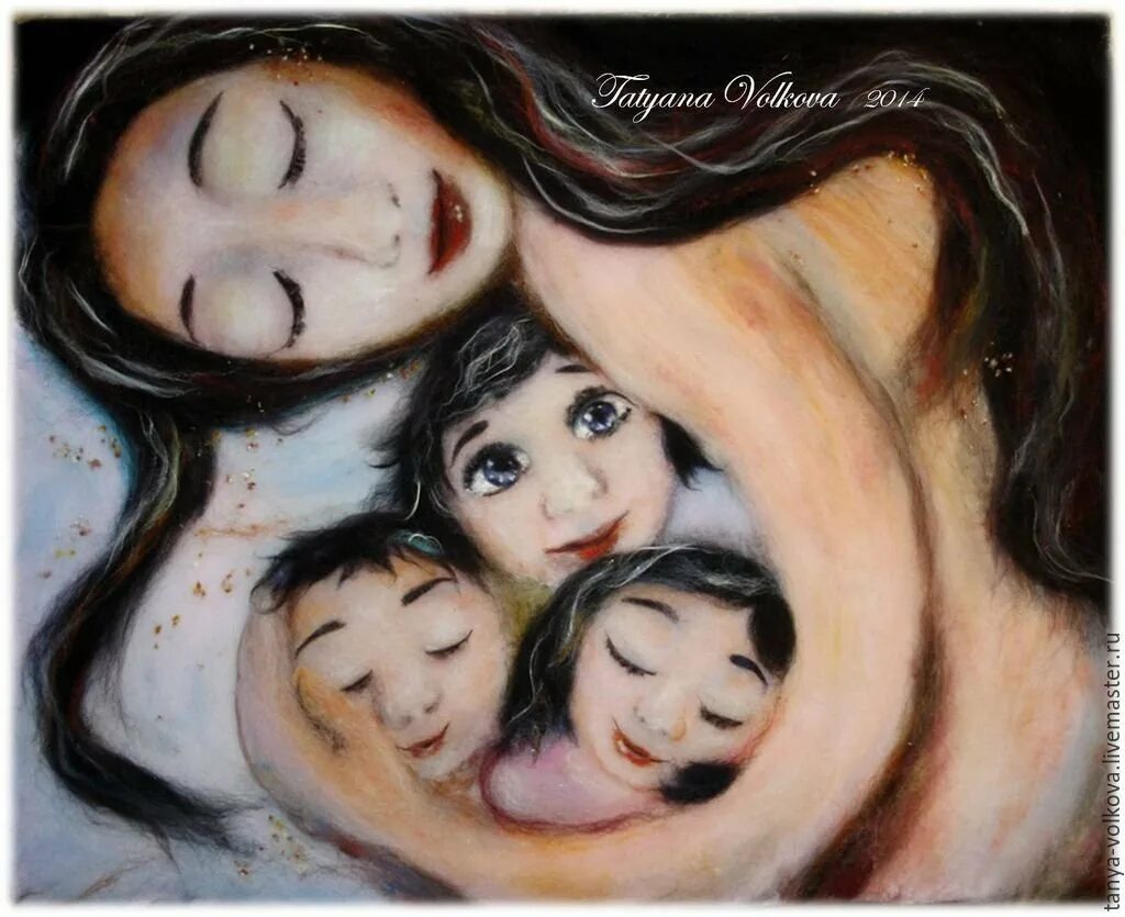 Где есть мама. Трое детей картина. Красивые картины мама с тремя детьми. Мама и три Дочки картина. Картина мама и дети со смыслом.