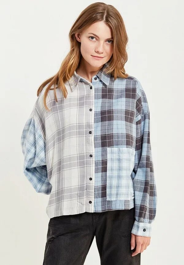 Сшить рубашку. Блузка женская двухцветная. Рубашка женская. Двухцветная рубашка в клетку. Из двух рубашек сшить.