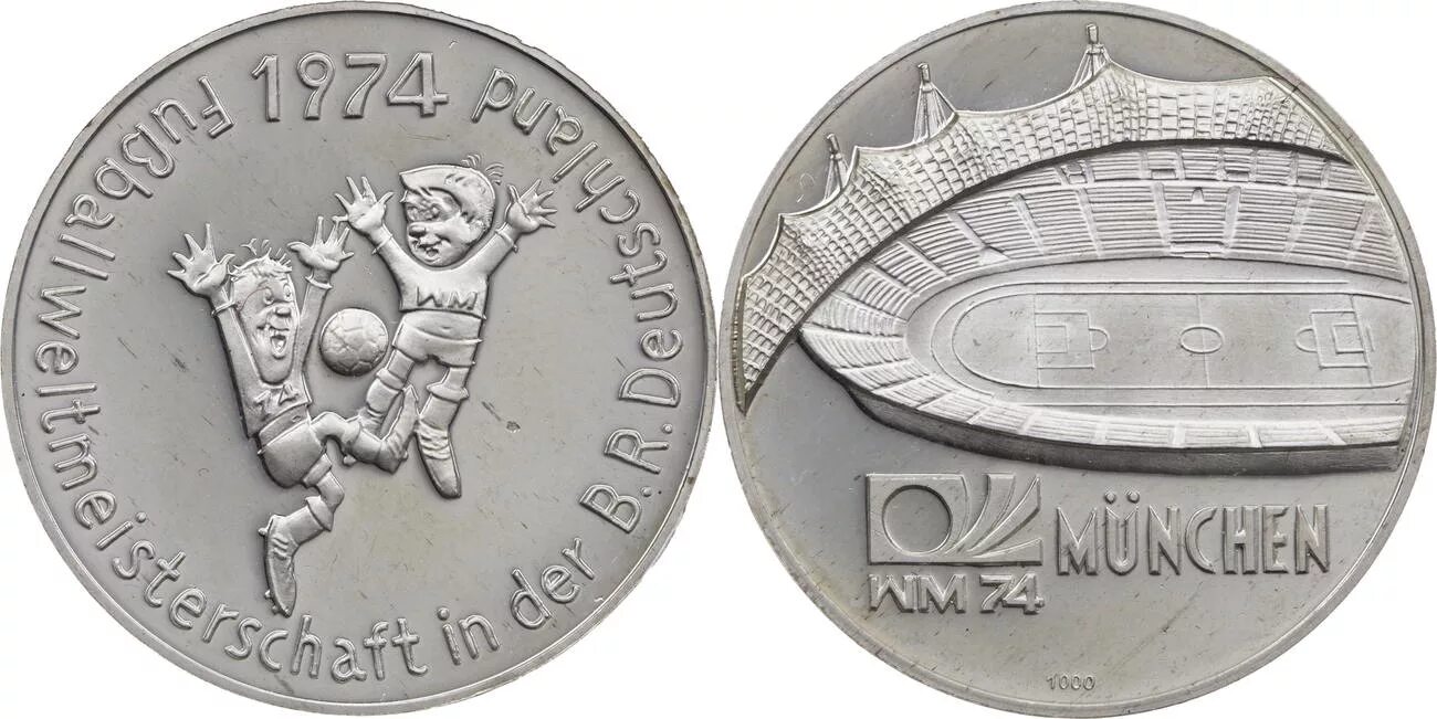 Ворлд монету. ЧМ 1974 медаль. Монета World Cup 1974. Серебряная медаль Мюнхен 1972.
