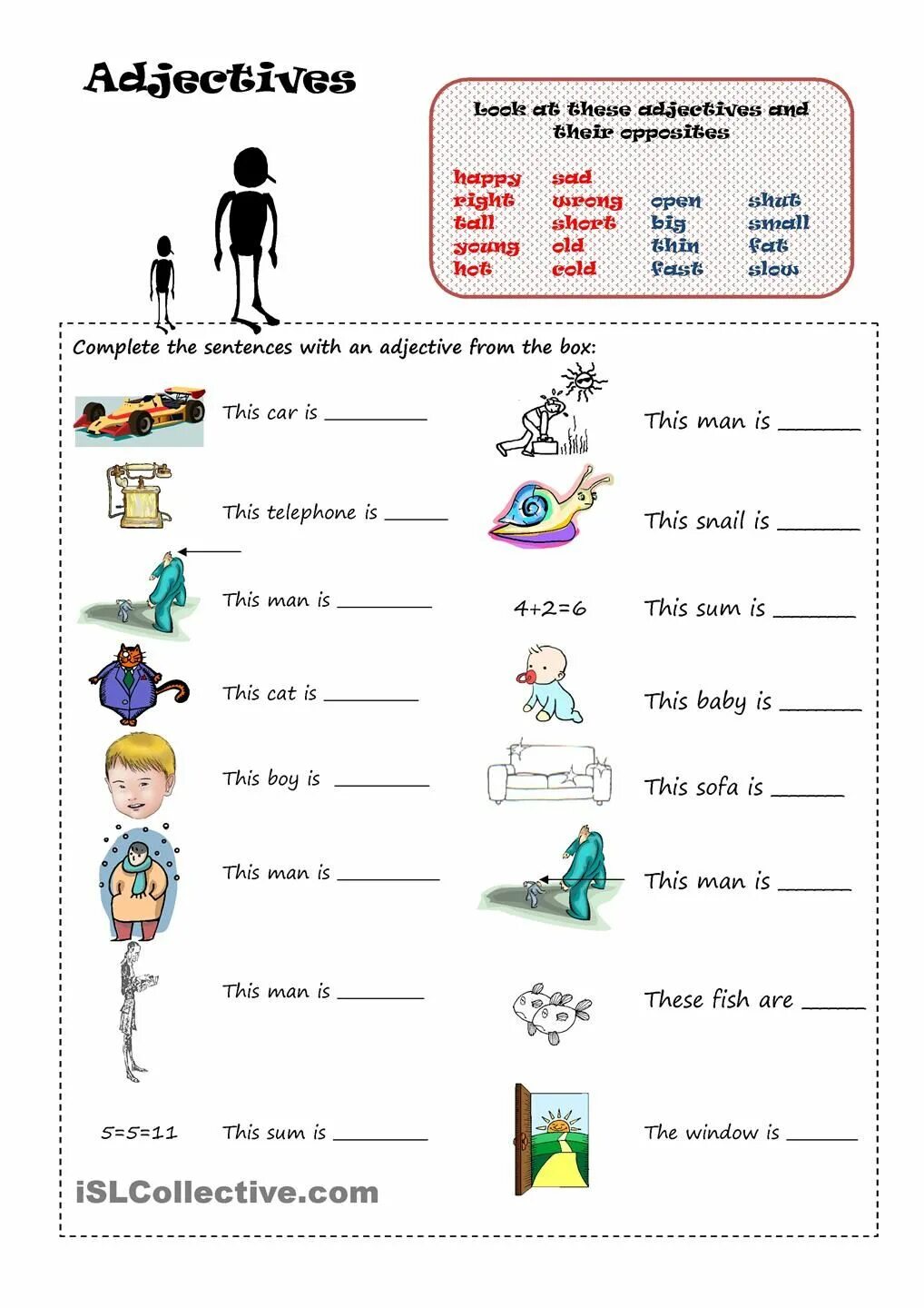 Complete the sentences with the opposites