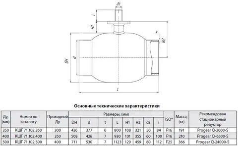 Кран ду50 размеры
