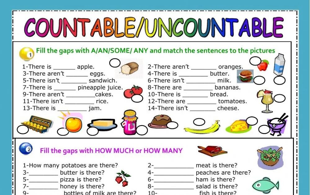 Тест по английскому some any. Countable and uncountable Nouns упражнения. Countable and uncountable Nouns задания. Some any задания. Задания по английскому some any.