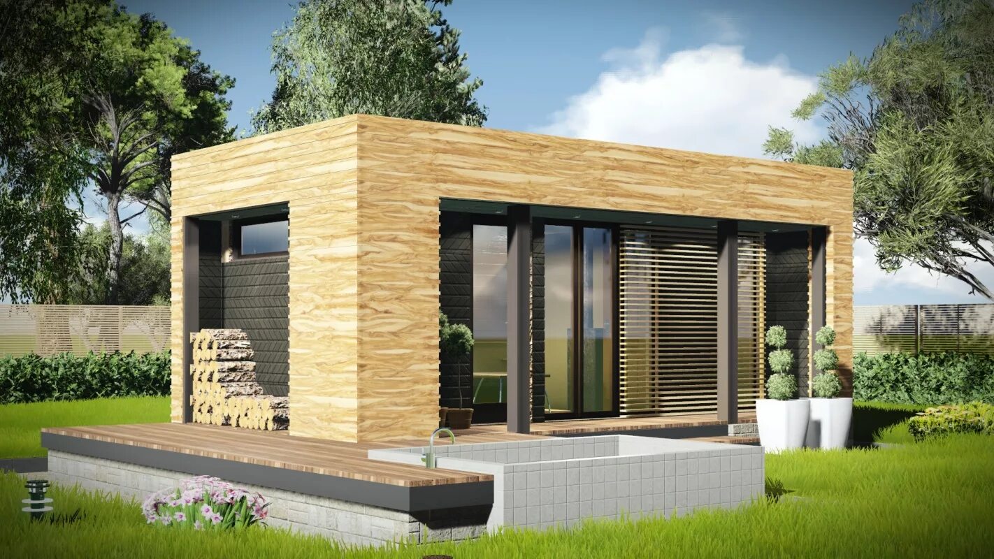 Современные бани проекты с панорамными окнами. Современная модульная баня. Бани хай тек проекты. Баня в современном стиле. Маленький домик с плоской крышей.