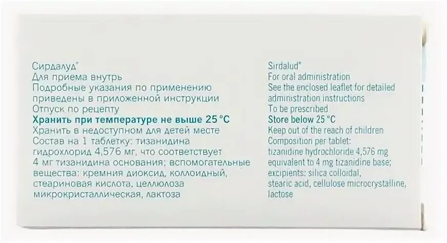 Сирдалуд 4 мг отзывы пациентов