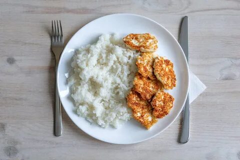 Куриные котлеты с рисом