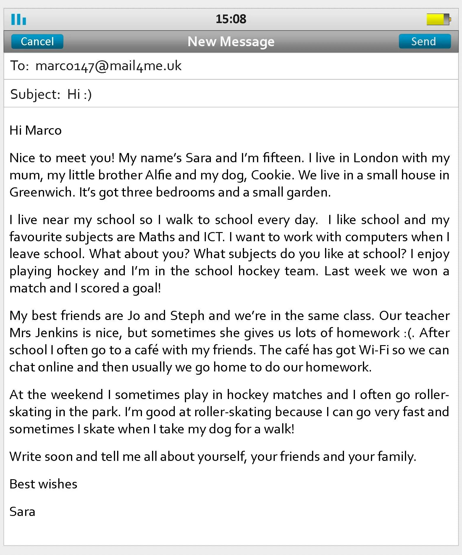 Write about your new. Email to a friend example. writing an email to a friend. write an email to your friend. how to write an email to a friend.