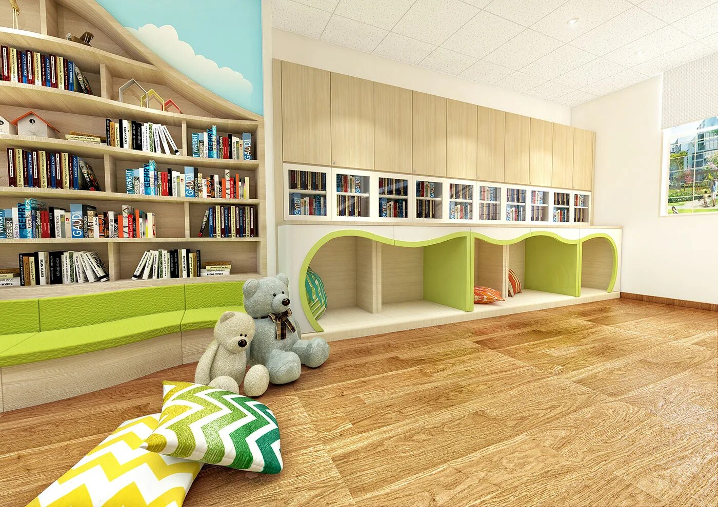 Kids library. Eco Library. Kids Library background.